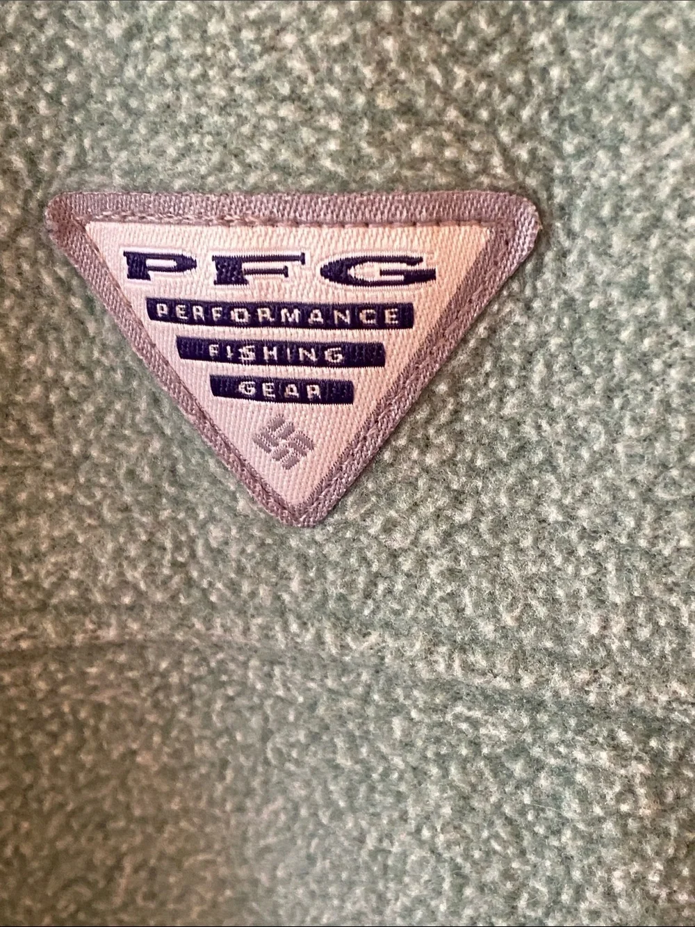 Mens Columbia PFG Fleece, Green and Red Pullover, Size Large